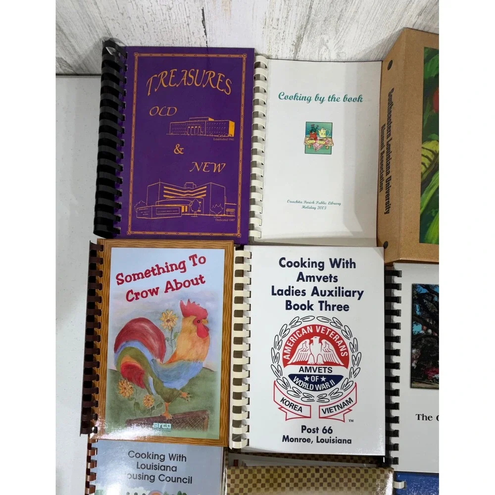 Louisiana Cookbook Lot 12 Comb Spiral Bound Church Community‎ Organization 2000s